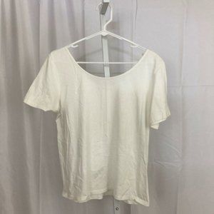 The Row Nordstrom NEW Women's Size Large Very Soft Wide Neck White Shirt NWT